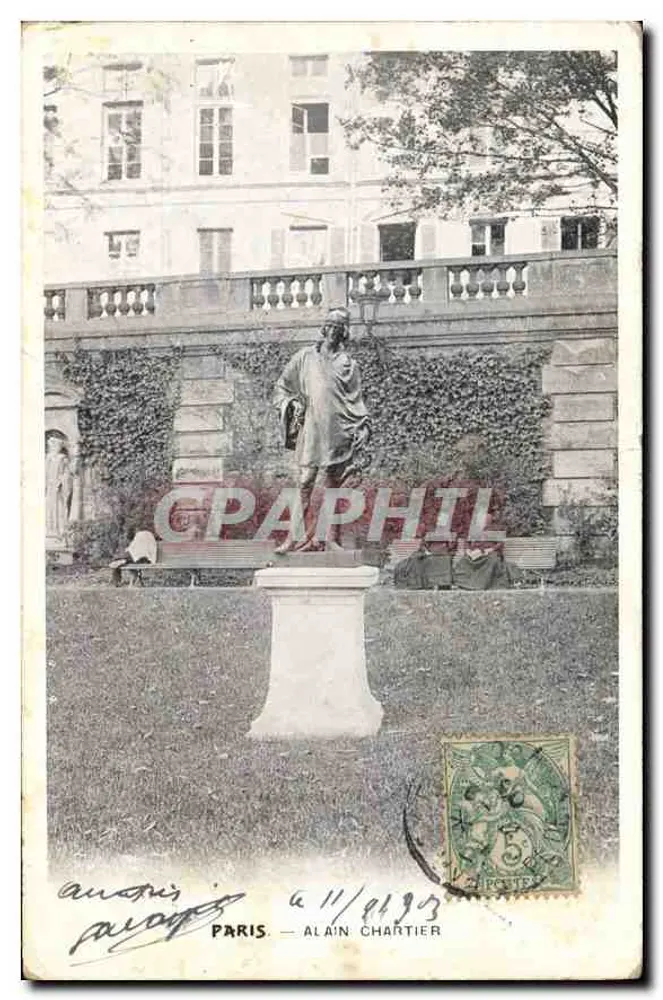 Paris — Estátua de Alain Chartier — editor Alain Chartier, número de série não visível - Frente