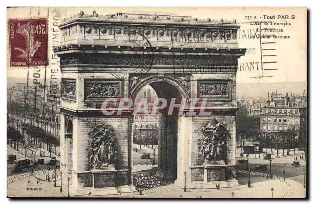 L'Arc de Triomphe — Le Tombeau du Soldat Inconnu — F. F. PARIS - Recto