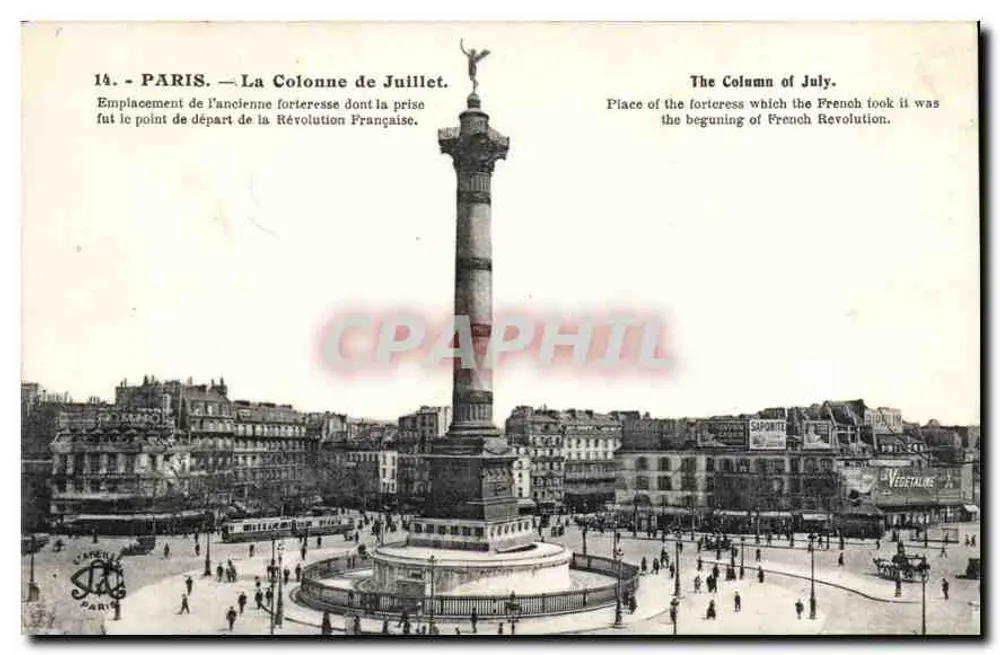 Paris — A Coluna de Julho — Editor A. Abellie, Paris, n°14 - Frente
