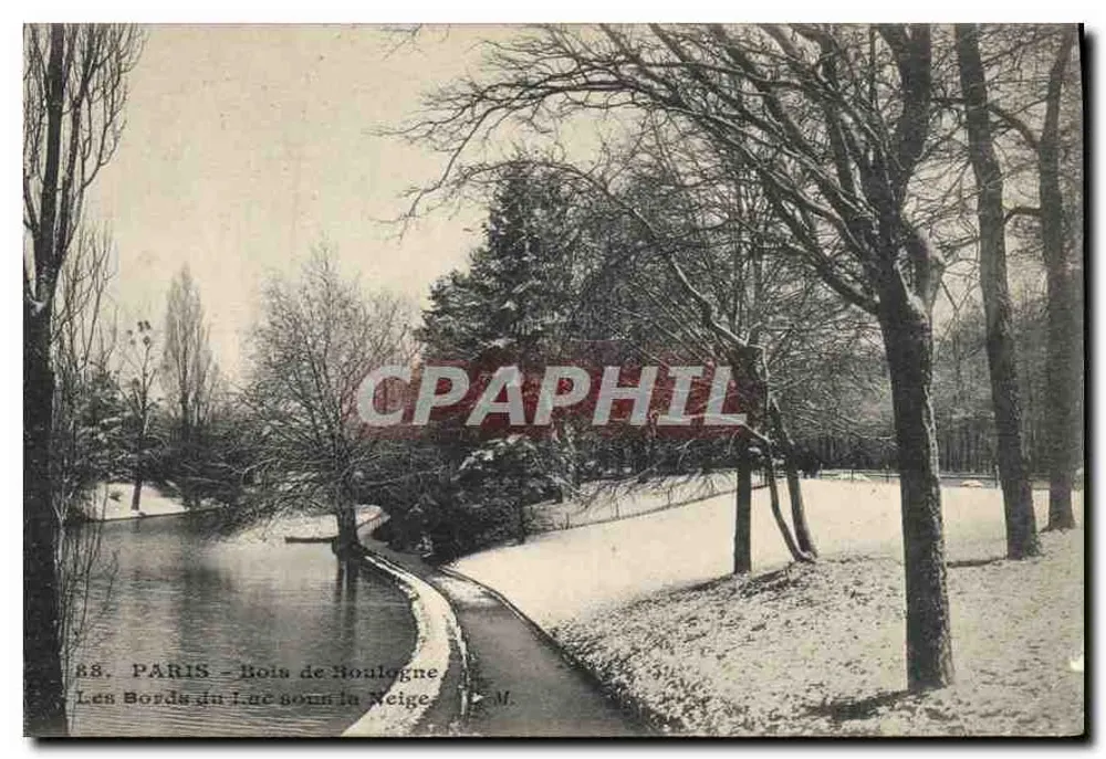 PARIS - Bois de Boulogne - Die Ufer des Sees unter Schnee — M. M. - Vorderseite
