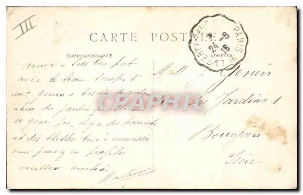 PARIS – Buttes-Chaumont – Il Ponte delle Mattonelle – M. J. – n°610 - Verso
