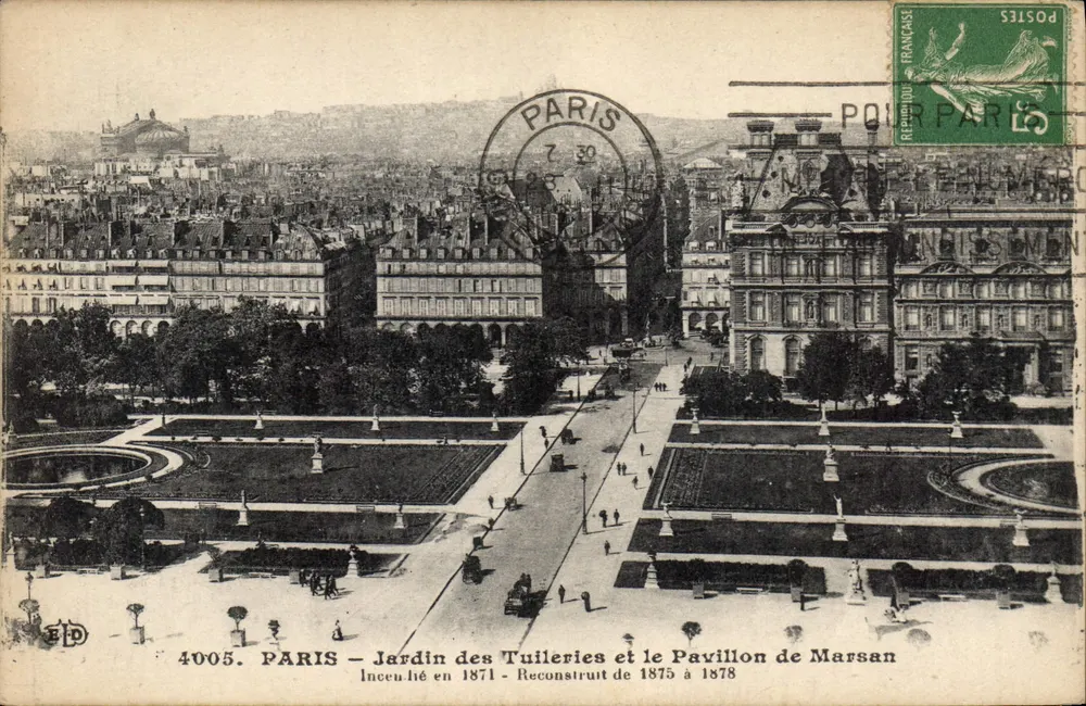 Paris — Jardin des Tuileries und Pavillon de Marsan — B.D. n°4005 - Vorderseite