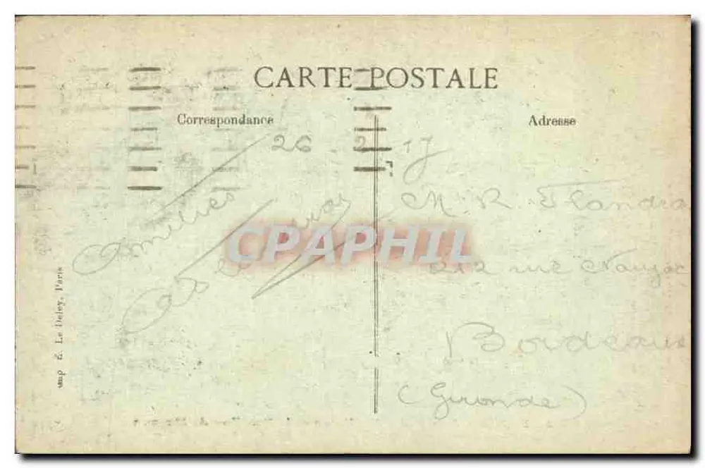 Paris — Jardin des Tuileries und Pavillon de Marsan — B.D. n°4005 - Rückseite