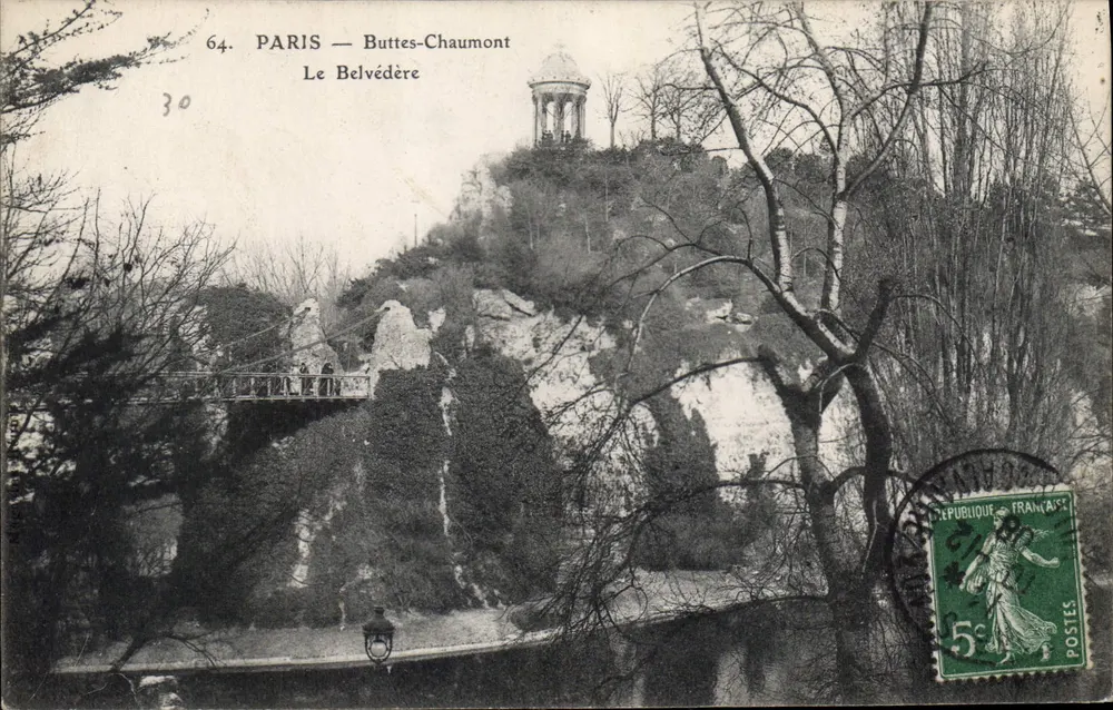 PARIS — Buttes-Chaumont — O Belvedere — Editor desconhecido, n° 64 - Frente
