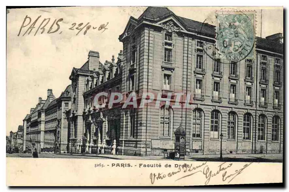 Paris - Faculdade de Direito — Bilhete postal antigo n° 5265, editada por Vatan & Pierre Gustave - Frente