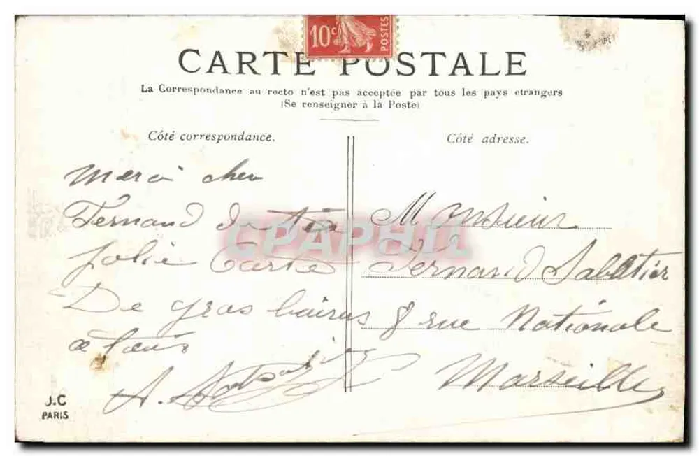 Paris — A Cour do Carrousel — J.C. Paris - Verso
