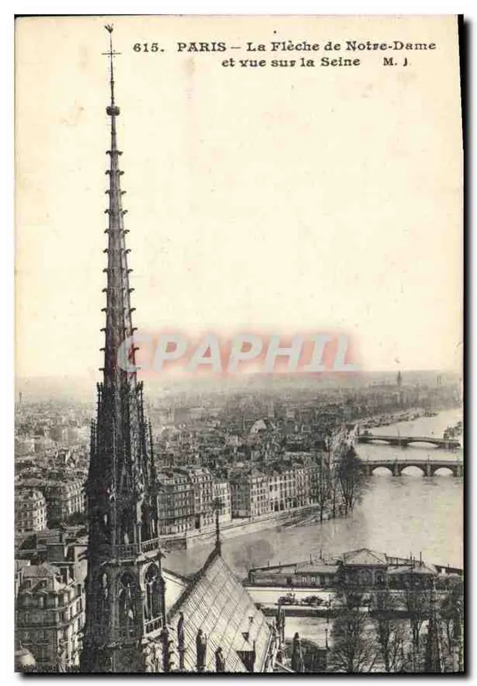 Paris — Die Spitze von Notre-Dame und Ansicht der Seine — M. J. n°615 - Vorderseite