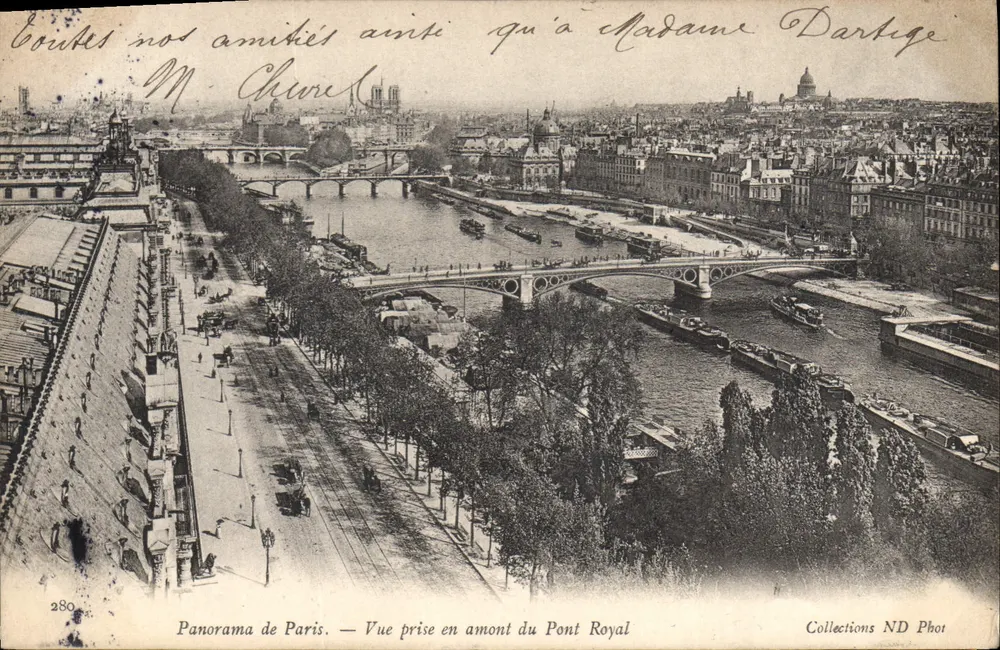 Panorama von Paris — Ansicht vom Oberlauf des Pont Royal — Sammlung ND Phot - Vorderseite