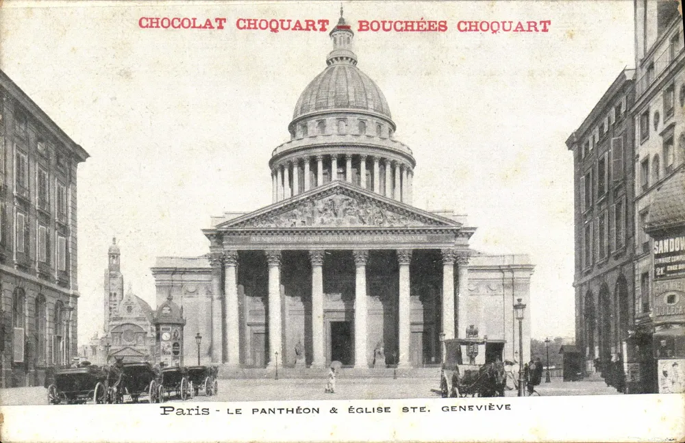 Paris - Der Panthéon & Kirche Ste. Geneviève — Werbung Chocolat Choquart - Vorderseite