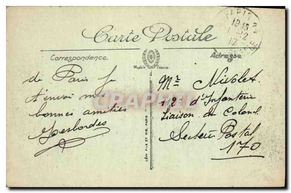 Paris — Panorama über die Seine vom Pont des Arts — Lén fils et cie, Nr. 700 - Rückseite
