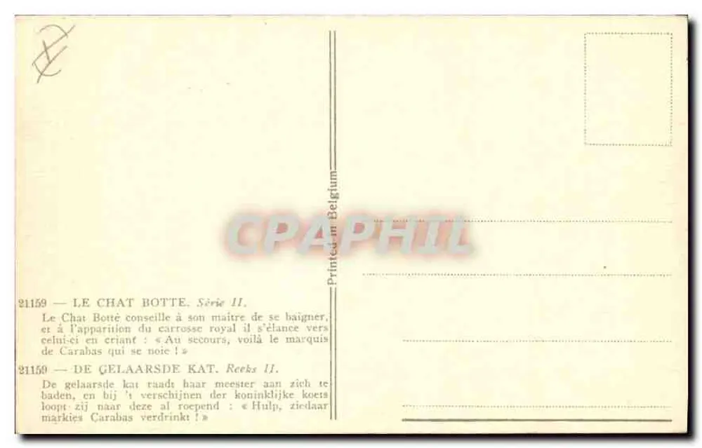 O Gato de Botas — Série II — Editor desconhecido, n° 21159 - Verso