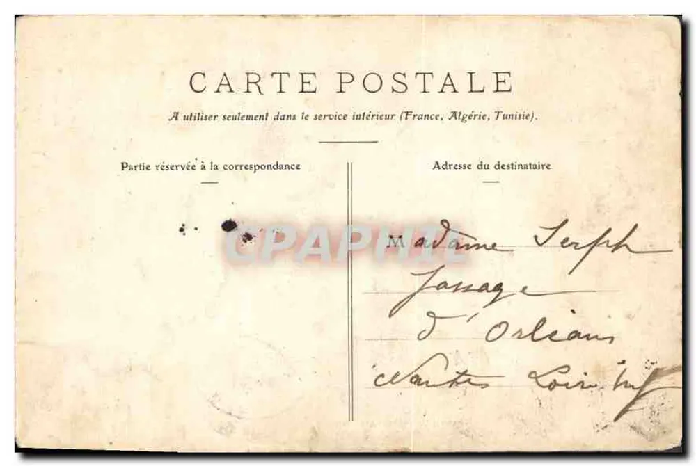 Les Sables-d'Olonne — Pequena vendedora — Fototipia Vassartier, n° 535 - Verso