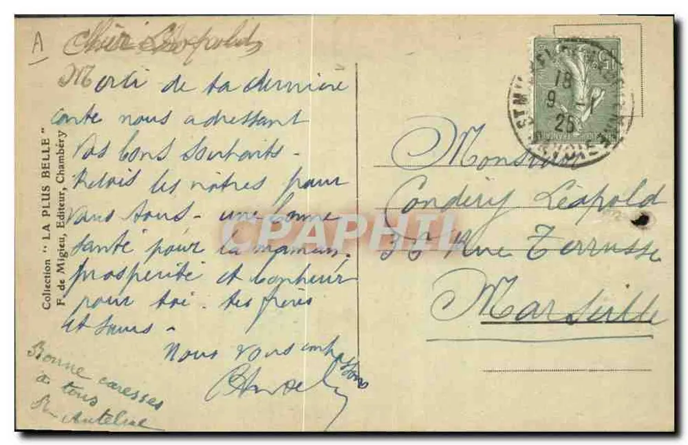 Costumi di Savoia (Valmeinier) — 3. Costumi di Savoia (Valmeinier) — F. de Migieux, Editore - Verso