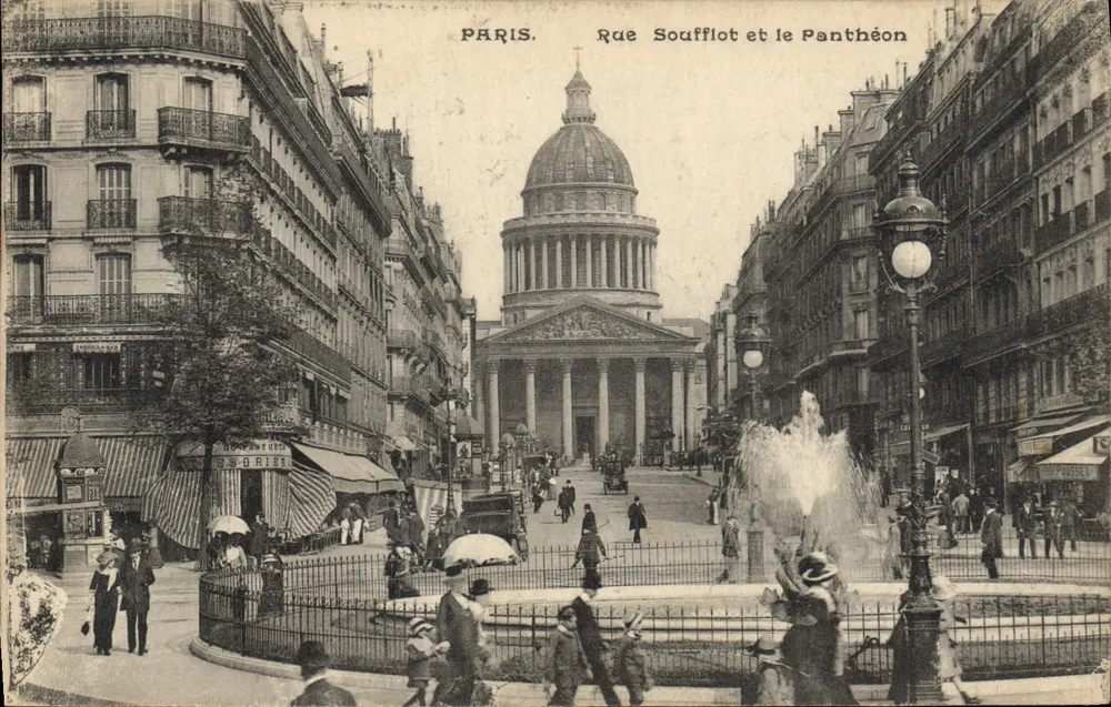 Paris. Rue Soufflot e o Panteão — editor S. Briste, número de série não visível - Frente