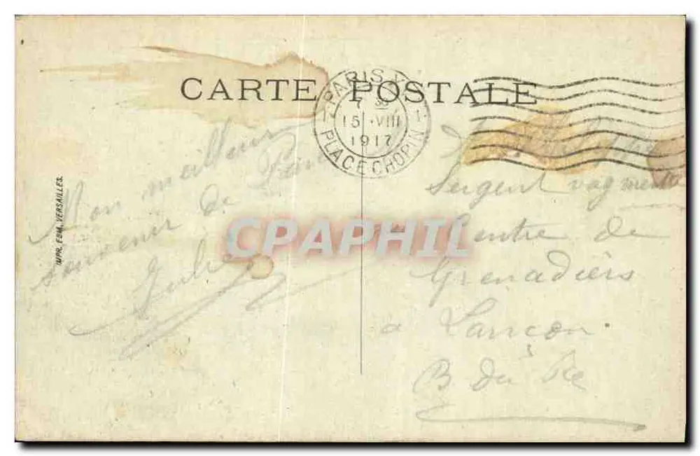 Paris. Rue Soufflot e o Panteão — editor S. Briste, número de série não visível - Verso