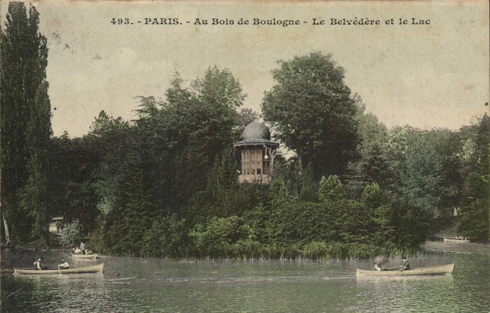 Paris - Im Bois de Boulogne - Der Belvédère und der See - Vorderseite