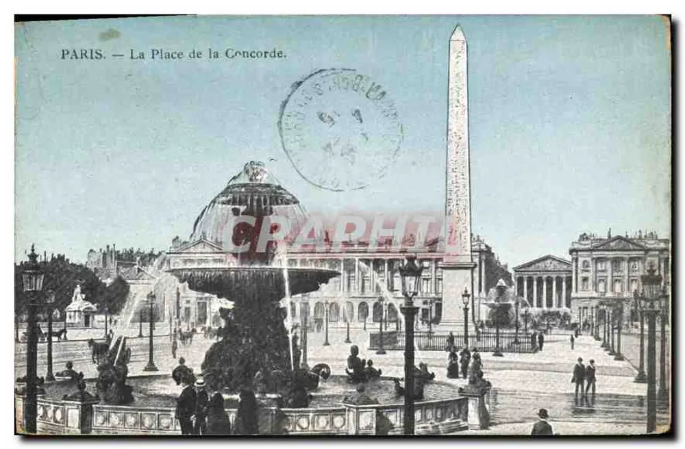 Paris — A Praça da Concórdia — editor não identificado - Frente