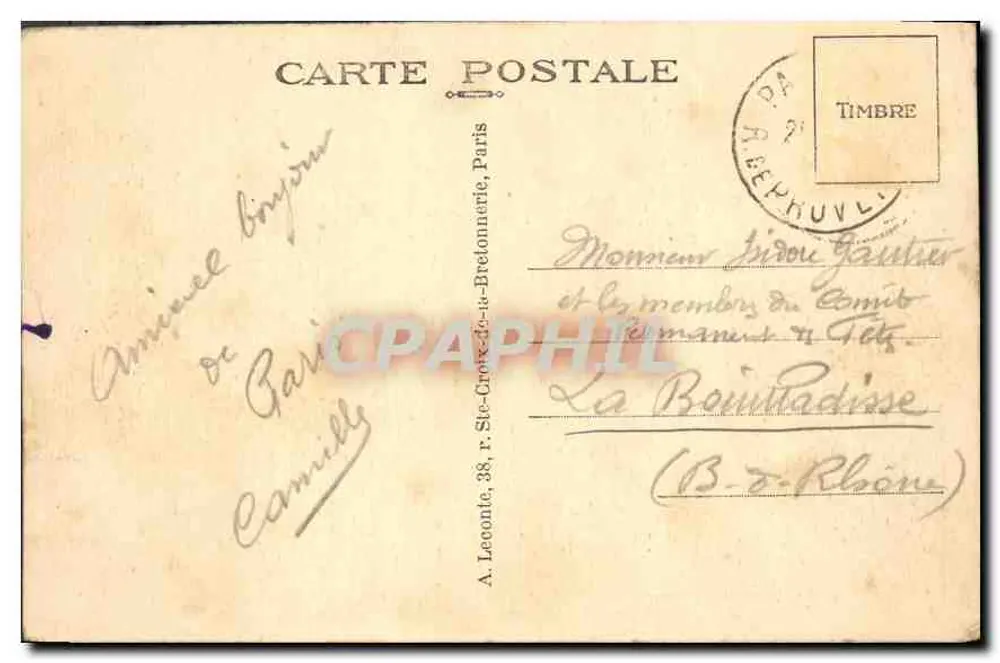 Paris — Rue Royale — Royal Street — 15. — A. Leconte, Ste-Croix-de-la-Bretonnerie, Paris - Verso