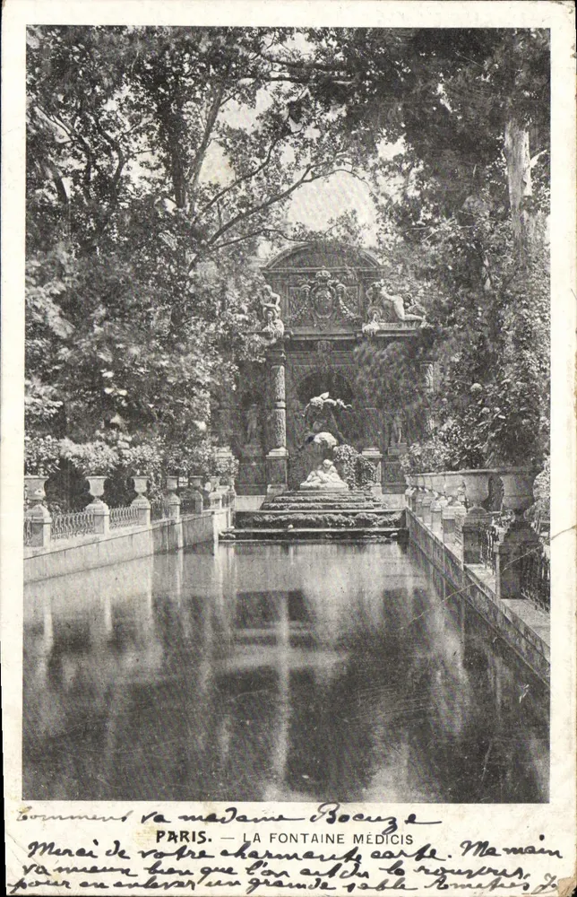 Paris — Fonte Médicis — Carta postal - Frente