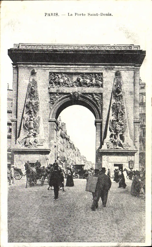 Paris — A Porta Saint-Denis — vista histórica - Frente