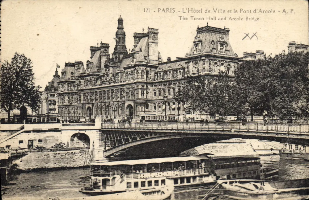 Paris - Das Rathaus und die Pont d'Arcole - A.P. - Vorderseite