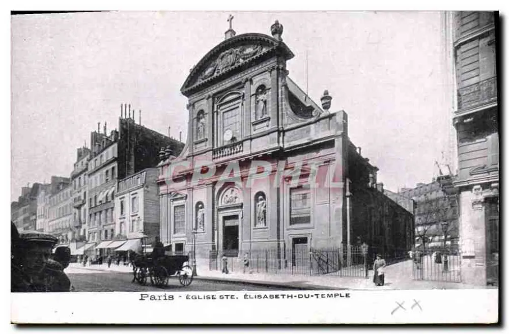 Paris - Igreja de Santa Elisabeto do Templo — vista da fachada - Frente
