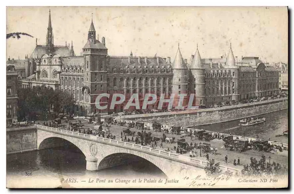 Paris — Der Pont au Change und das Palais de Justice — Sammlung ND Poin - Vorderseite