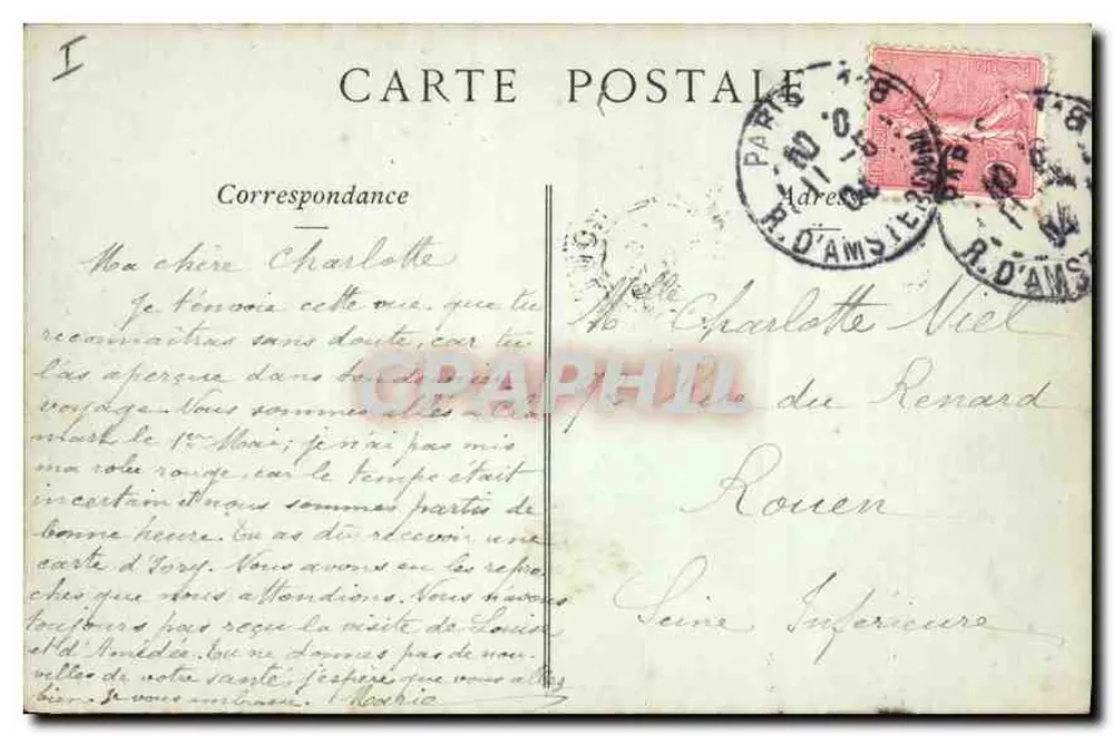 Paris — Der Pont au Change und das Palais de Justice — Sammlung ND Poin - Rückseite