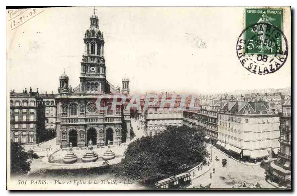 Parigi - Piazza e Chiesa della Trinità — LL. 701 - Recto