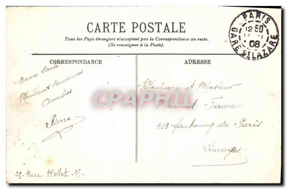 Parigi - Piazza e Chiesa della Trinità — LL. 701 - Verso