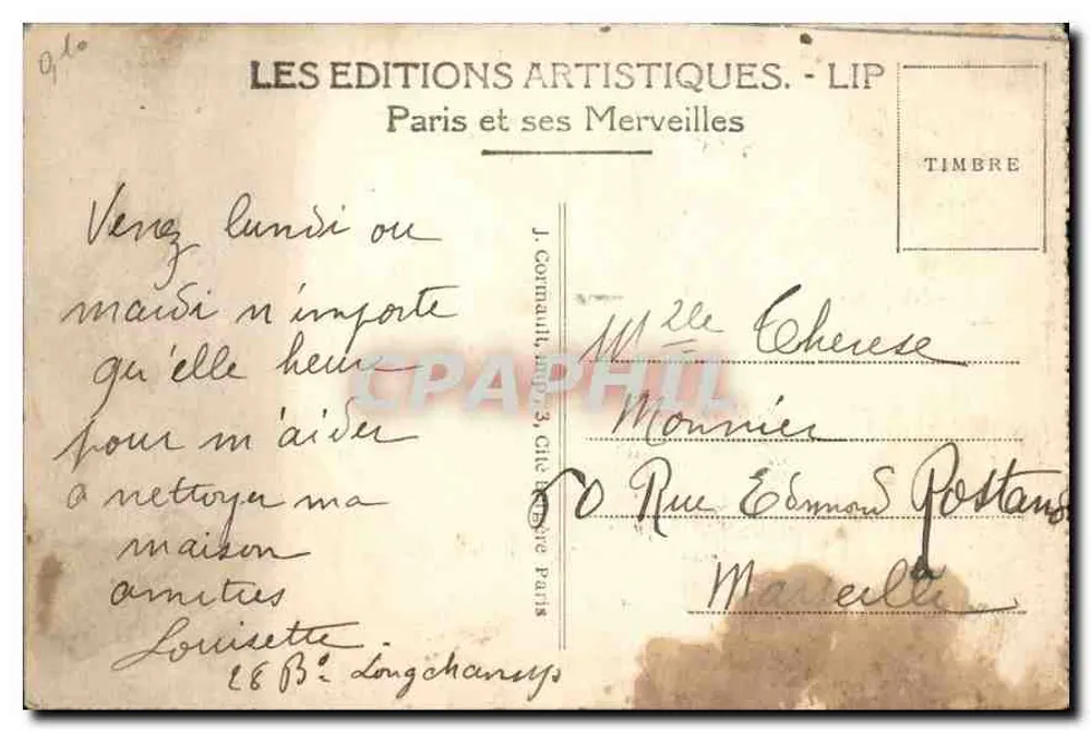PARIS — O Grande Palácio — LIP - Verso
