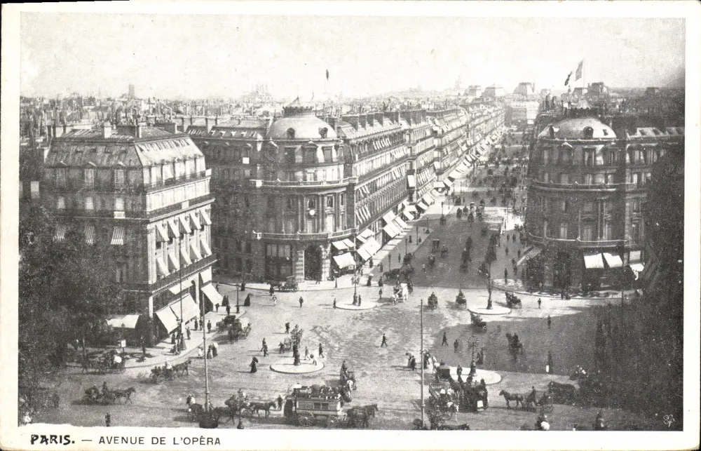 Paris — Avenue de l'Opéra — vista aérea - Frente