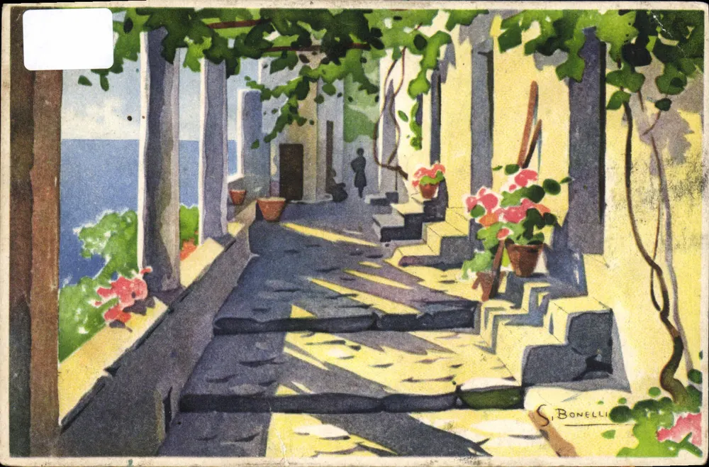 Bekijk van een gedeelte van een straat in de schaduw van wissel — S. Bonelli — N. 39 - Voorkant