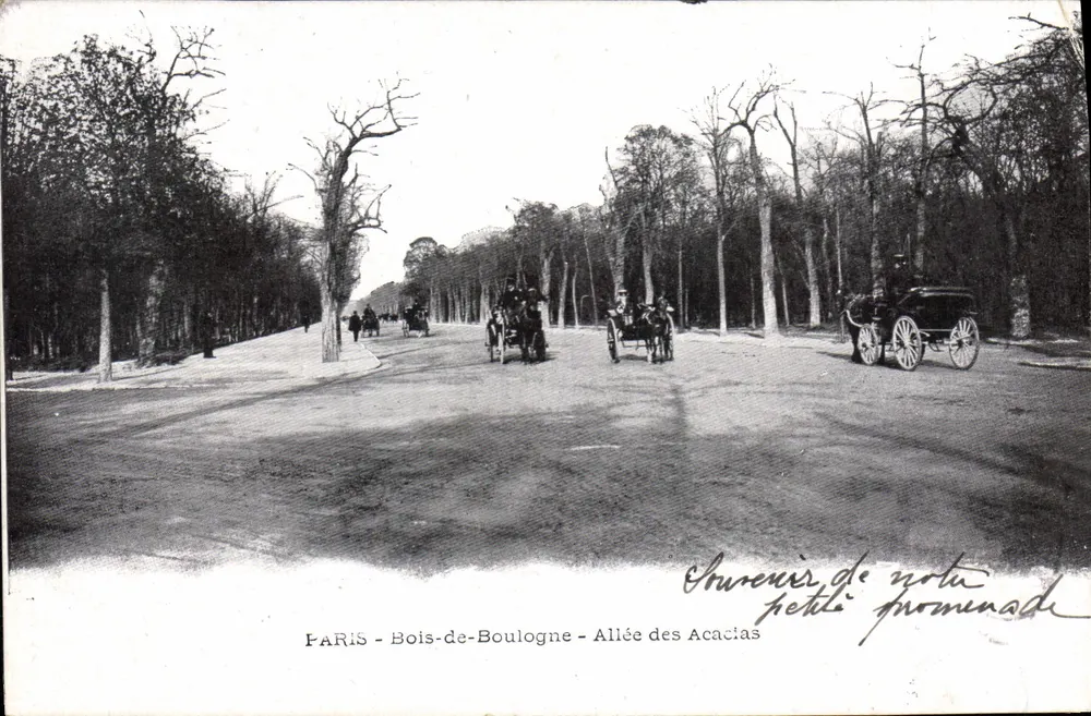 Paris - Bois de Boulogne - Allée des Acacias — Reiten und Auto fahren - Vorderseite