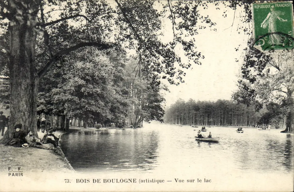 Bois de Boulogne — Ansicht des Sees — F. F. Paris, Nr. 73 - Vorderseite
