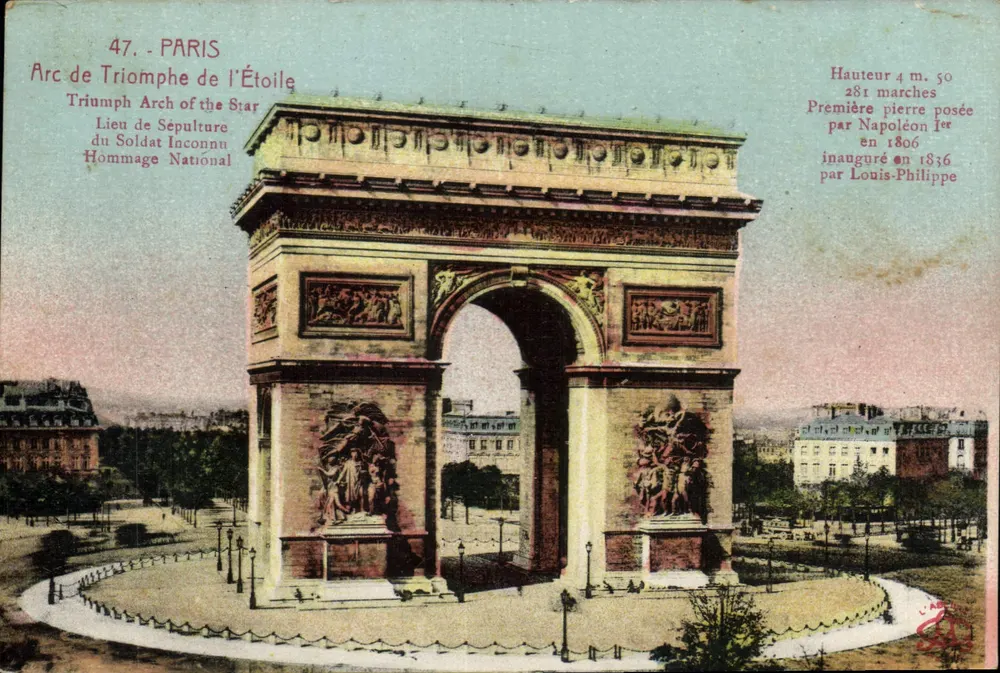 Paris - Arco do Triunfo da Estrela — editor desconhecido, n° 47 - Frente
