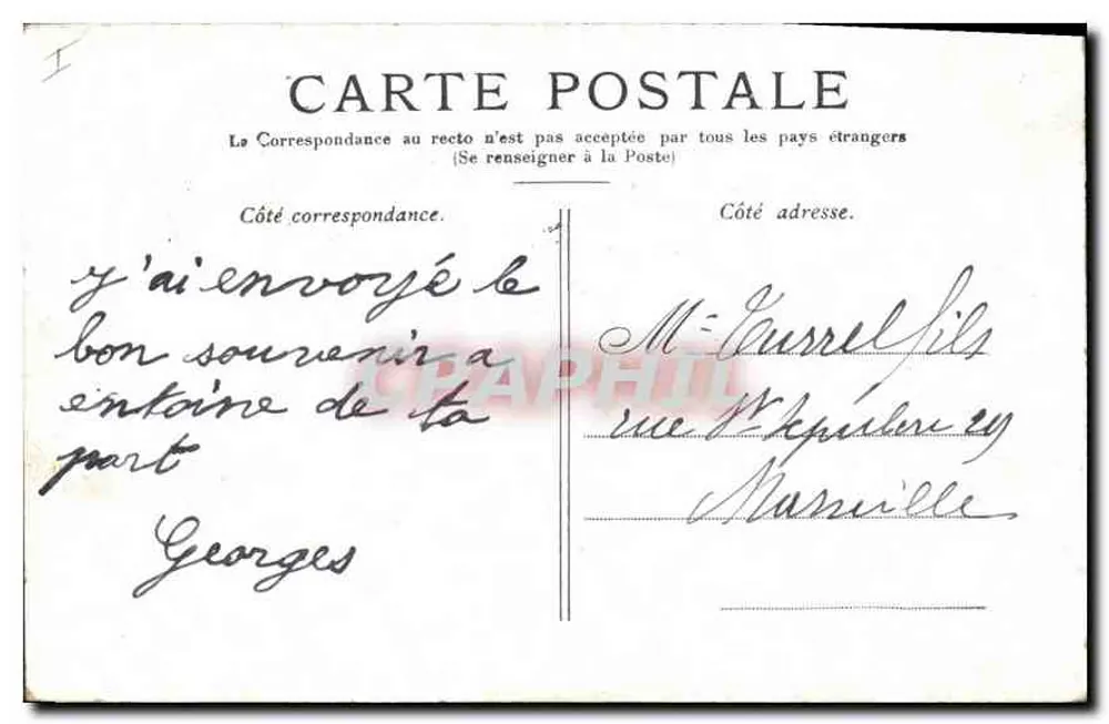 Paris — A Estátua da República — Editor desconhecido, número de série não visível - Verso