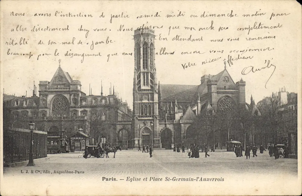 Paris — Kirche und Place Saint-Germain-l'Auxerrois — L. J. & Cie, Angoulême-Paris - Vorderseite