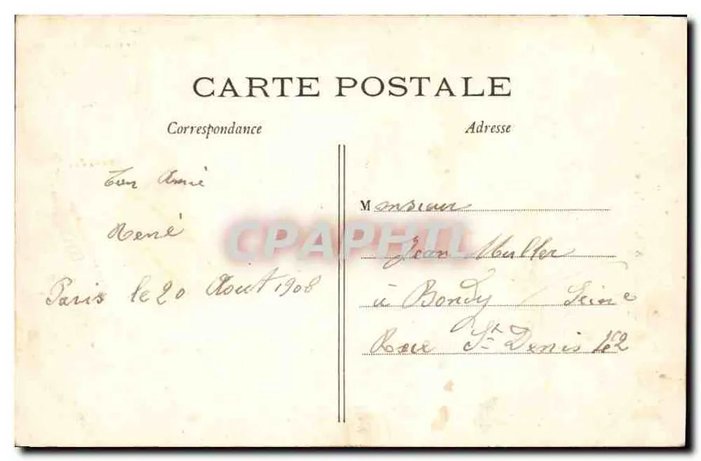 Paris — Kirche des Heiligen Herzens von Montmartre — Ansicht des fertiggestellten Denkmals — A. J. H. Einlieferung - Rückseite