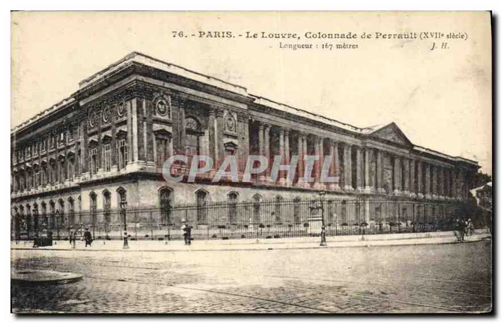Paris - Le Louvre, Colonnade de Perrault (XVIIe siècle) — J.H. — n° 76 - Recto