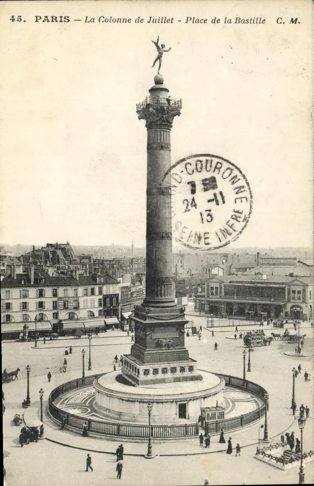 Paris — La Colonne de Juillet — Place de la Bastille — C. M. — n°45 - Vorderseite