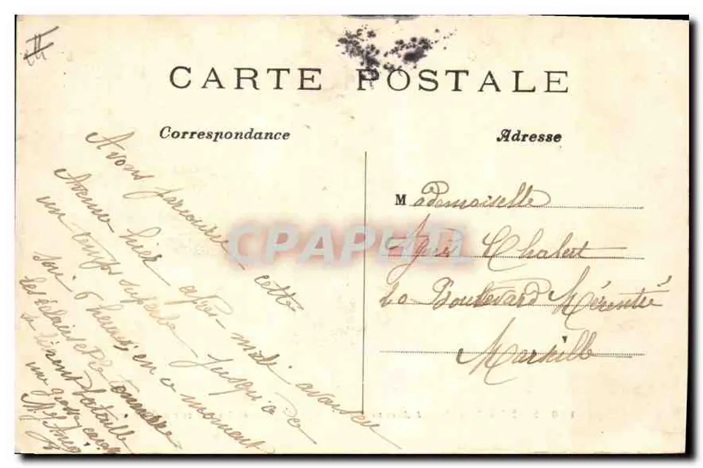 Paris (8. Arrondissement) — Ansicht der Avenue des Champs-Élysées und der Pferde von Marly — C.M. - Rückseite