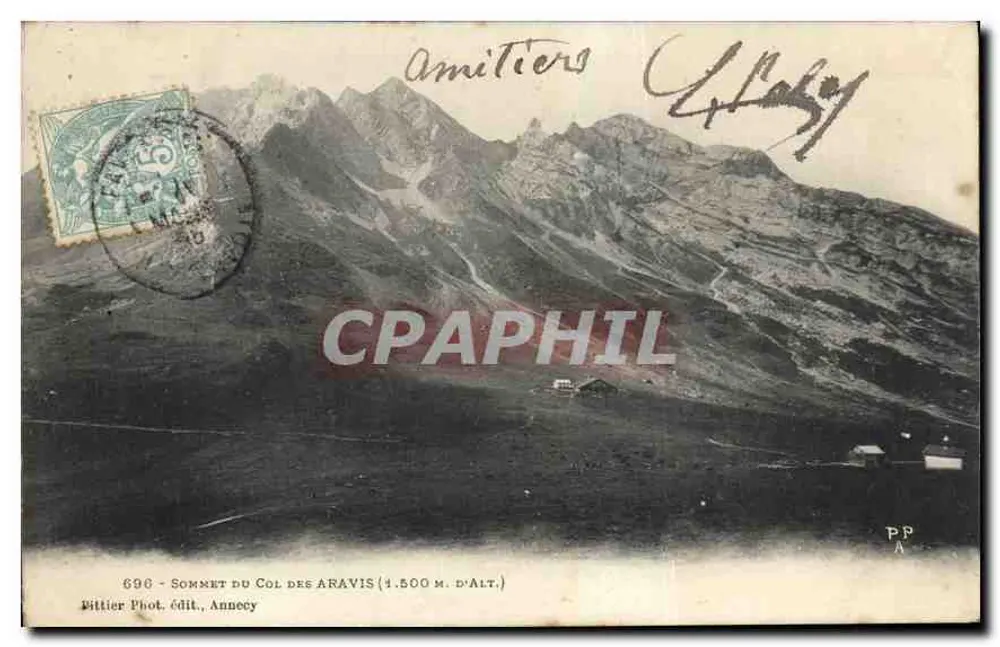 Cume do Col des Aravis (4.500 m de alt.) — Pittlier Fotografia, editora, Annecy — n° 696 - Frente