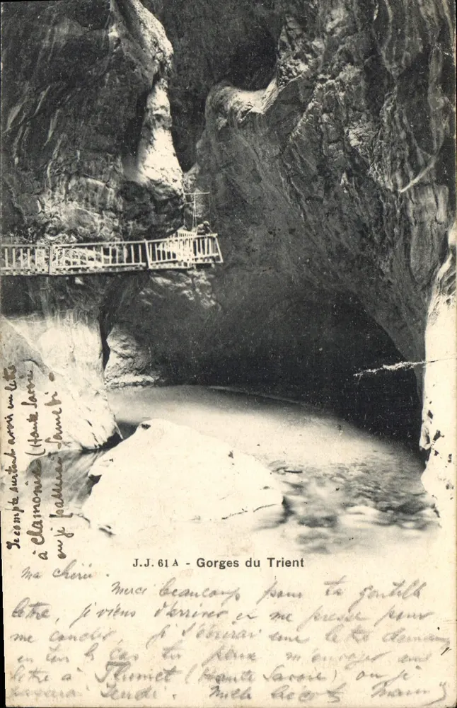 Gorges do Trient — visão do cânion com ponte — J.J. 61 A - Frente