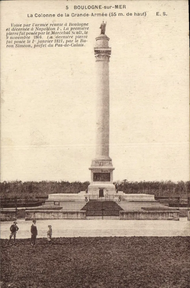 Säule der Grande Armée in Boulogne-sur-Mer — 5 BOULOGNE-sur-MER E.S. — E.S. - Vorderseite