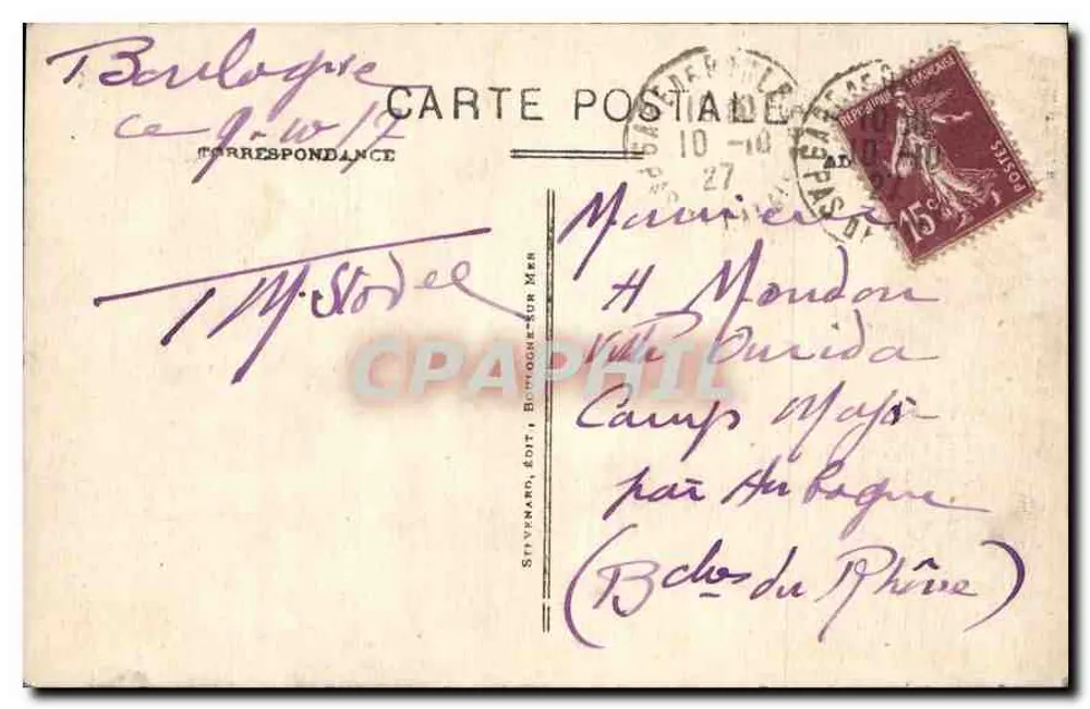 Säule der Grande Armée in Boulogne-sur-Mer — 5 BOULOGNE-sur-MER E.S. — E.S. - Rückseite