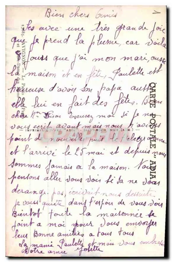 Widok na katedrę i zamek św. Rocha — Imprimerie des Rives — N° 863 - Rewers