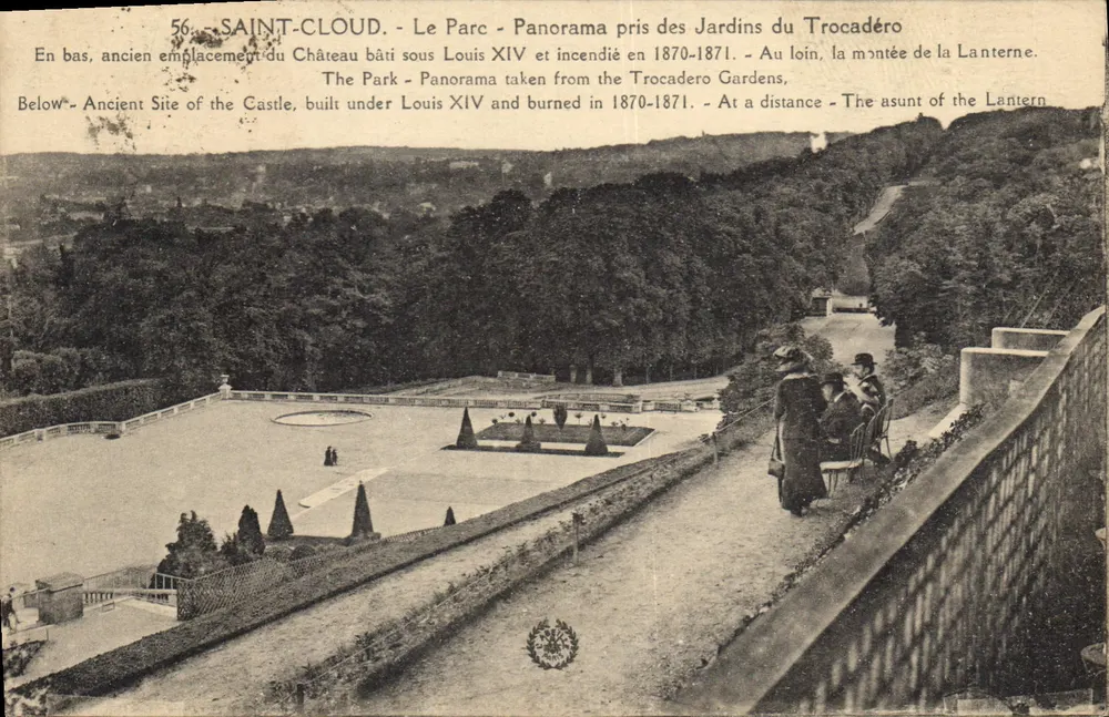 SAINT-LOUD — Der Park — Panorama aus den Gärten des Trocadéro — unbekannter Verlag, Nr. 56 - Vorderseite