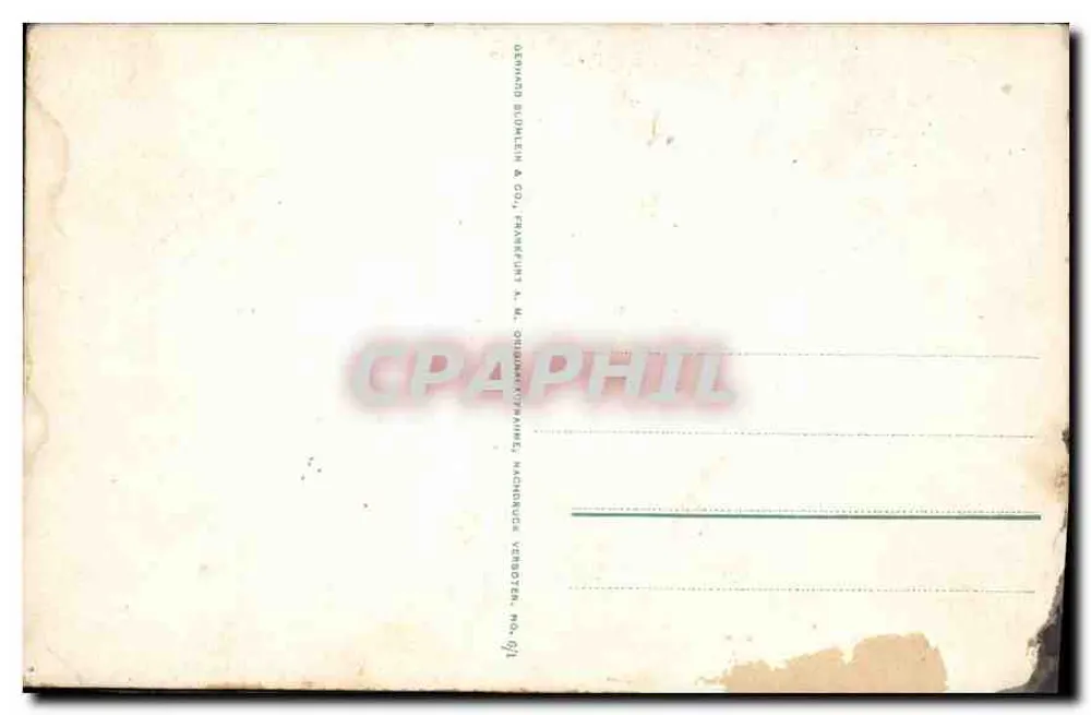 Melz, Fonte do Imperador — editor Gerhard Sülzle & Cie, Frankfort a.M. - Verso