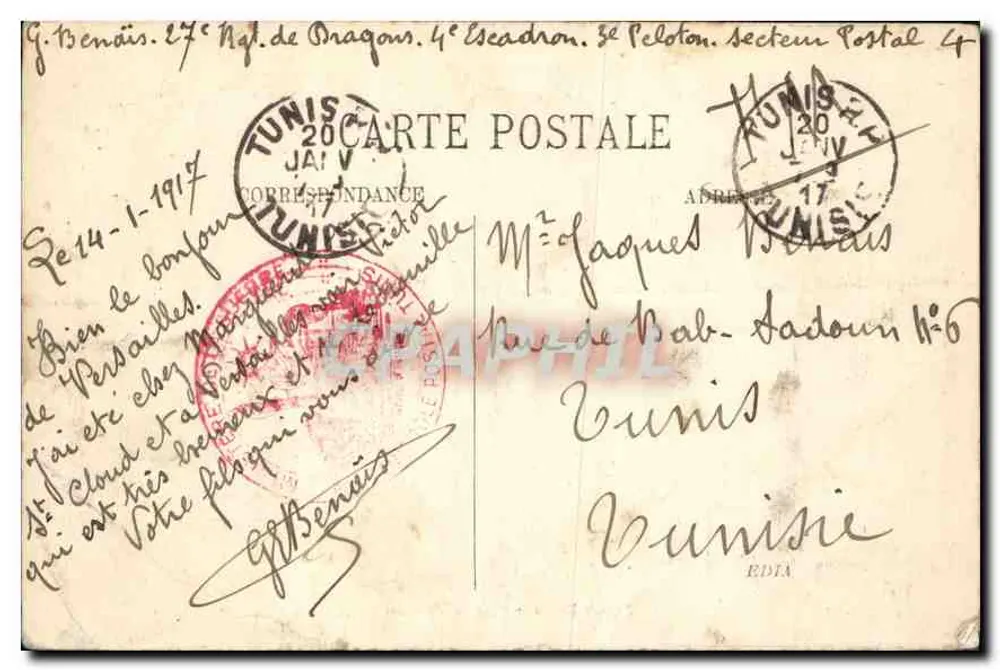 Palácio de Versalhes — Cabinet du Conseil — editor não identificado, n° 20 - Verso
